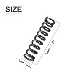 DTGN 1.2x8x35mm(DxODxL) Compression Spring - 10Pack - Good for Machinery - Spring Steel Extension Spring - Black