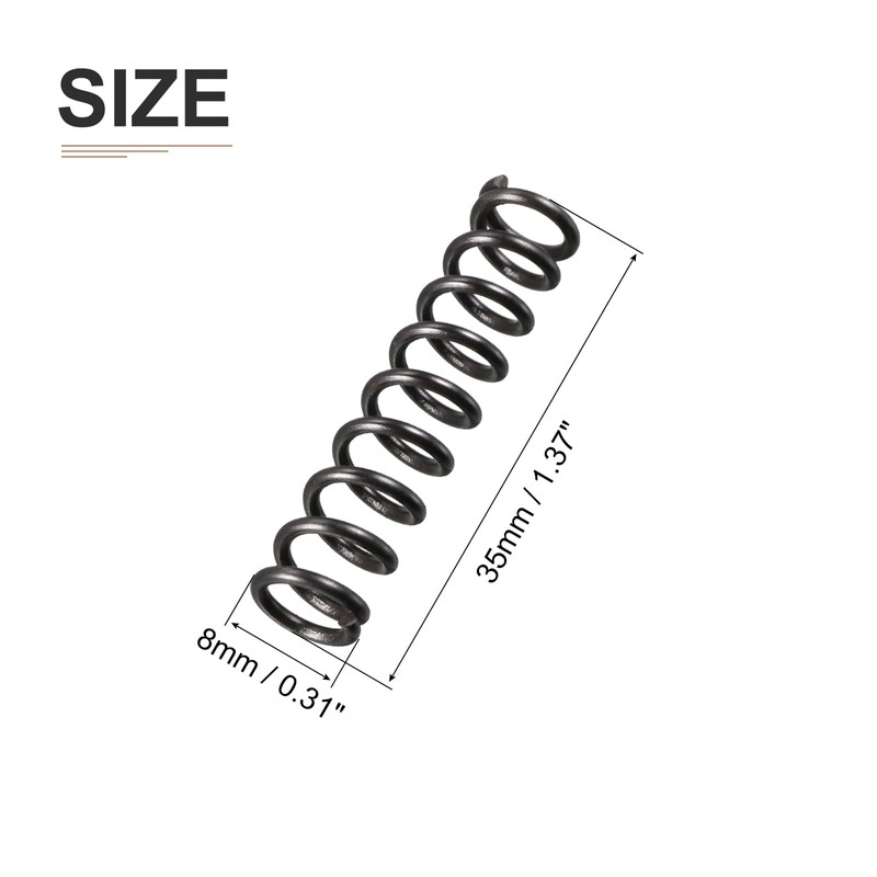 DTGN 1.2x8x35mm(DxODxL) Compression Spring - 10Pack - Good for Machinery