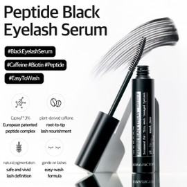 Derma Factory Peptide Eyelash Ampoule – Black Tinting Lash Growth Serum for Thin, Weak & Damaged Lashes – Volumizing Peptide Lash Enhancer, Oil-Free, Irritation-Free Formula, Black3, 0.16 fl oz