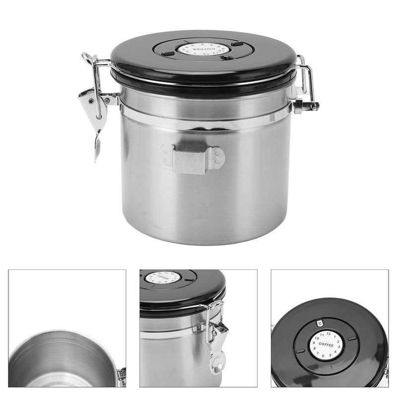 Coffee Bean Storage Stainless Steel Airtight Container Coffee with 30ml