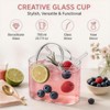 Glass Purse Cup with Straw, for Cocktail Wine Juice Tea,