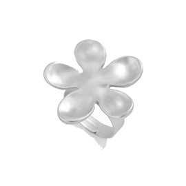 Gold Flower Ring for Women Trendy Silver Flower Ring Chunky Flower Rings Minimalist Floral Jewelry (Silver B)