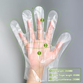 Disposable TPE Gloves Latex-Free Powder-Free BPA-Free Food Safe 100/400 Packs for Food Handling, Gardening, Cleaning (100 Count, Medium)