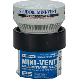 Studor 20340 Mini-Vent Air Admittance Valve with ABS Adapter, 1-1/2- or 2-Inch Connection