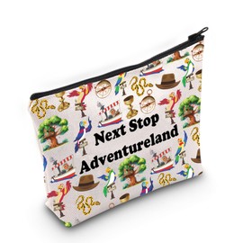 JXGZSO Magic Kingdom Gift Next Stop Adventureland Makeup Bag Vacation Trip Gift Amusement Park Cosmetic Bag Attraction Merch, Next Stop Vacation Trip Bag 1, Modern