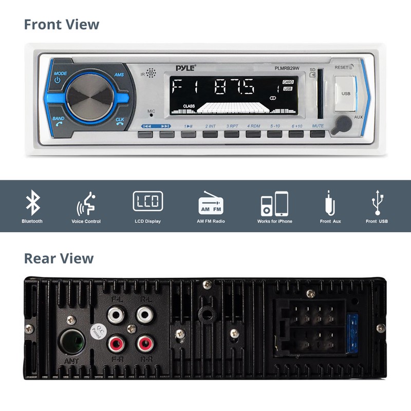 Dual Pyle Marine USB SD AUX Mp3 Media Receiver, Marine