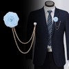 Rose Lapel Pin Tassel Chain Brooch Suit Flower Pins for