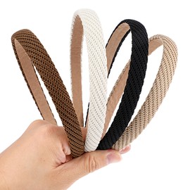 Mabor 4Pcs Braid Headbands for Women Girls Thin Knitted Hairbands Fashion Non Slip Headband for Women's Hair Elegant Cute Hair Styling Accessories