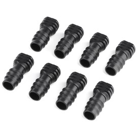 AHRLIC 8pcs Garden Hose Connectors, 1/2 Inch (16mm) Barbed Plastic Drip Irrigation Fittings, Black Hose End Stop, Connector Plug for Standard Garden Garden Irrigation Pipe