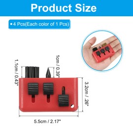 PATIKIL Golfschlägerbürste, 4 Stück, Taschen-Golfschläger-Rillenreiniger, 3-in-1 einziehbarer Spitzer, Nylon und Drahtborsten, 4 Farben