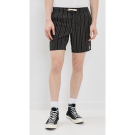 Rhythm Men's Jacquard Linen Jam Shorts 7", Black, 30