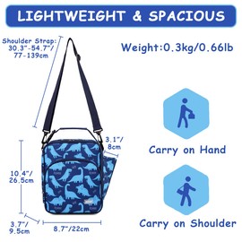 VASCHY Insulated Lunch Bag, Portable Reusable Lunch Bag with Pockets for Bottles, Lunch Bag for School and Picnic (Blue)