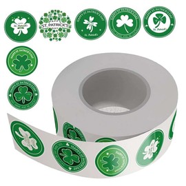 500 Pcs St Patricks Day Shamrock Stickers, Lucky Irish Green Clover Stickers for St Patrick's Day Party Decorations,Cards, Gift Bags, Parties Supplies Decorations