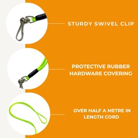 Dog & Field Signature Dog Whistle Lanyard – Lightweight, Stylish & Durable Whistle Lanyard for Dog Training – Comfortable Rubber Hardware – 8 Colours - Lime Green