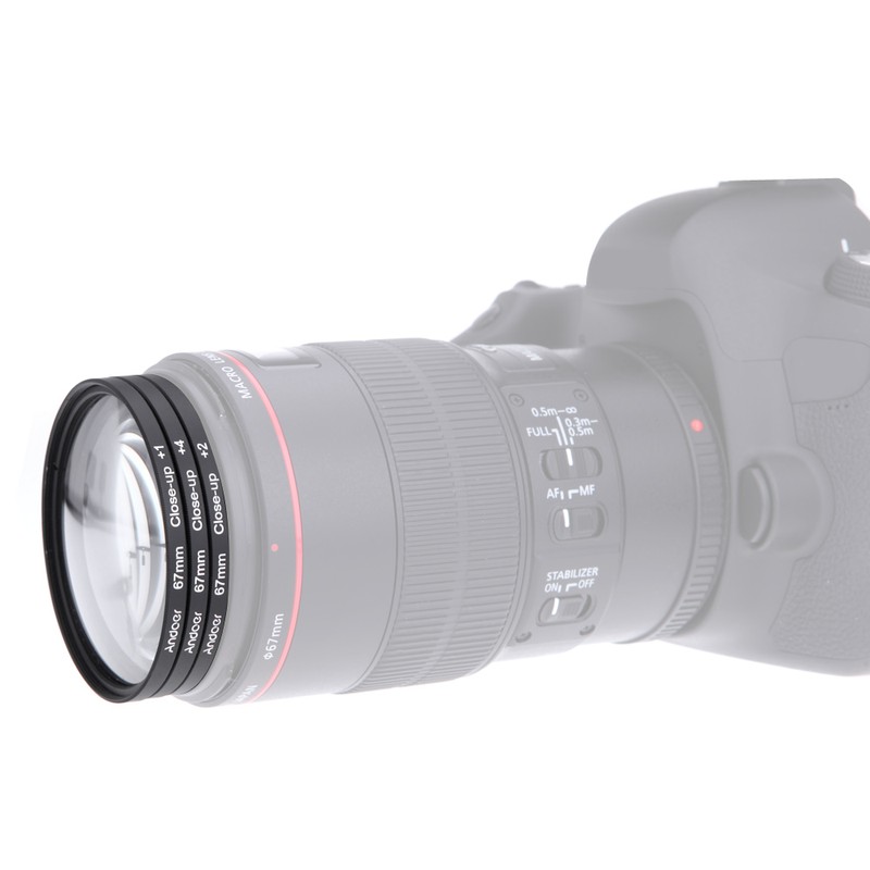 Andoer 55mm Macro Close-Up Filter Set +1 +2 +4 +10