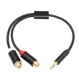 YACSEJAO 3.5mm to RCA Cable 24CM RCA to Aux Cable 3.5mm Male to 2RCA Female Adapter for Headphone, MP3, Tablet, Speaker, HDTV, Phone and More(RCA to 1/8"/24CM)