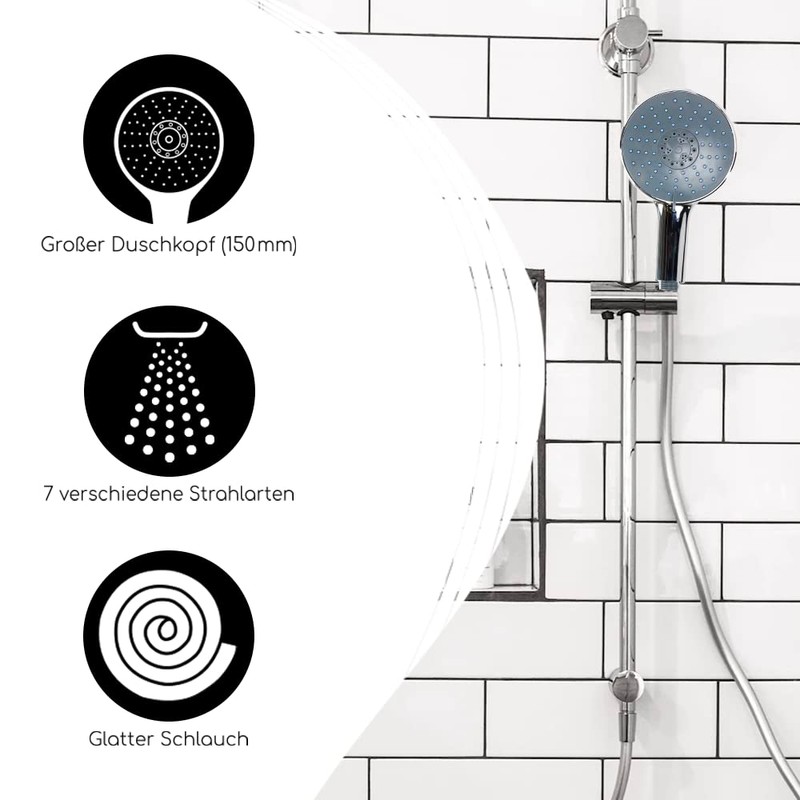 Bath4U Shower Head with Hose and Water-Saving Inserts | Shower