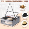 Kigley 3 Pcs Hat Storage Boxes, Hat Travel Case, Hats