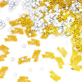 Happy Birthday Confetti, 30g Gold Table Confetti, Metallic Glitter Foil Star Table Confetti Sequins for Kids Adults Birthday Party Decoration Table Party Decorations