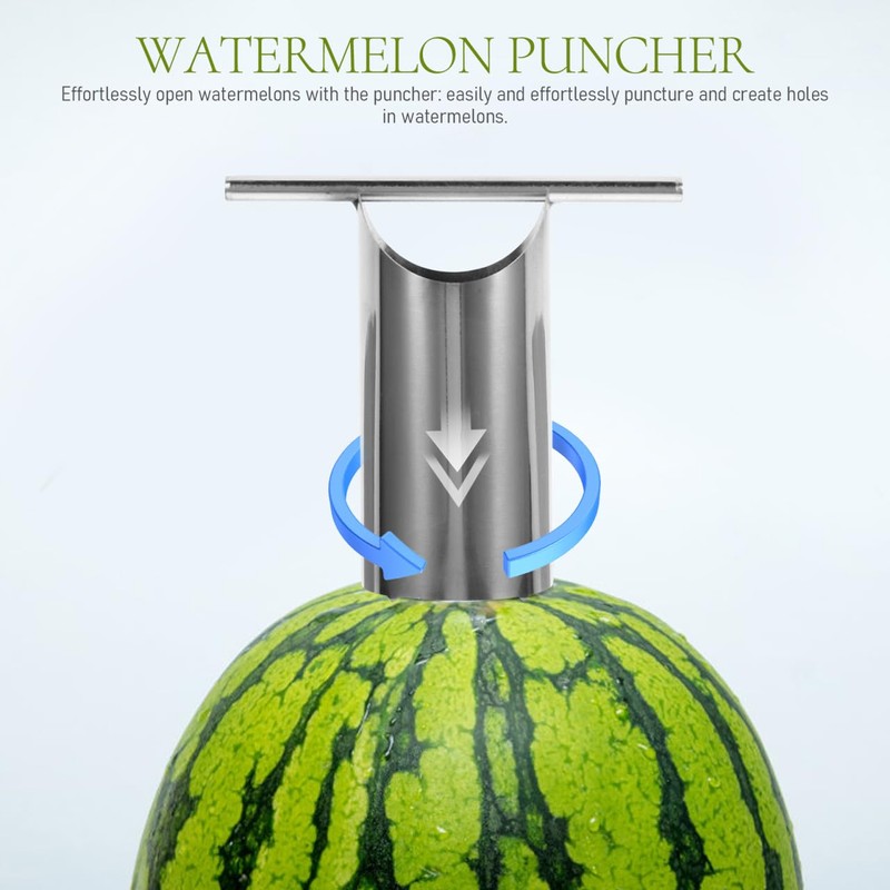 Alipis Stainless Steel Watermelon Puncher Cutter, Melon Opener and Corer,