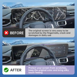 LUWU Ford Screen Protector for Ford Mustang Accessories 2024 Mustang EcoBoost/GT/GT Premium/EcoBoost Premium/Dark Horse Mustang SYNC4 13.2"+12.4" Screen Protector HD Nano Touchscreen 2024 Mustang