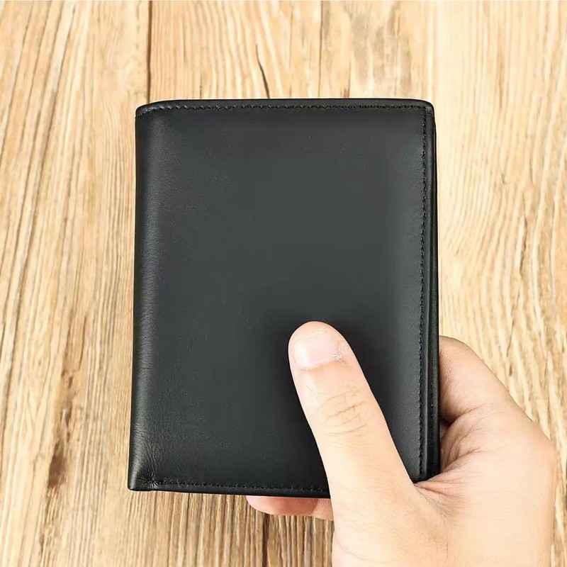 JINCKE, Men's Bi-fold Wallet, RFID Theft Prevention, Handheld, Genuine Leather,