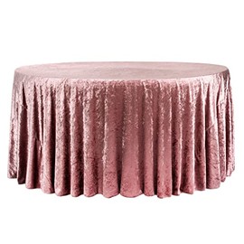 CVL 1 Pc, Velvet 120" Round Tablecloth - Dark Dusty Rose/Mauve for Wedding, Winter Wonderland Theme, Holiday Celebration, Birthday Party