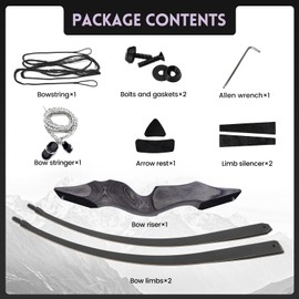 OBTOUTDOOR Archery Takedown Longbow 60inch 20lbs-60lbs Right Hand Traditional Wood Hunting Bows for Target Shooting Practice (35)