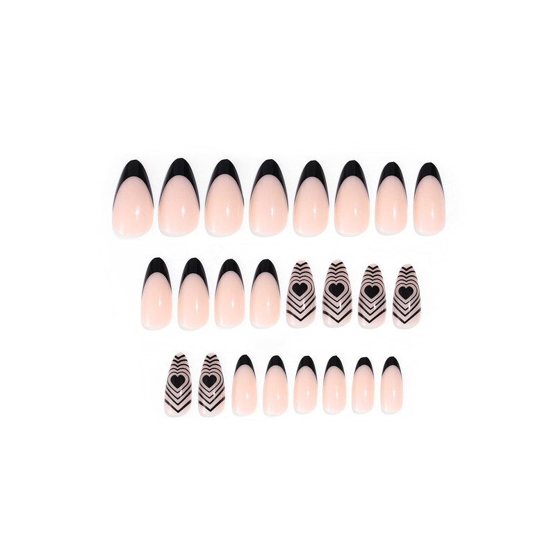 Sethexy Abstract Stiletto False Nails Nude Pink Nails Stick On