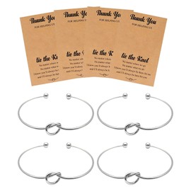 choice of all 4/6/8pcs Bridesmaid Bracelet Bridesmaid Gifts Love Knot Bangle Bracelet Wedding Bridesmaid Proposal Bracelets Jewelry Gifts for Women (A: 4pcs bridesmaid bracelet), Leather, No Gemstone