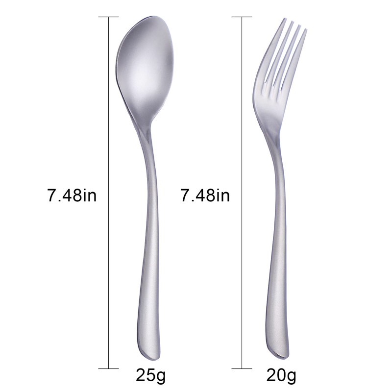 Zerophilo Titanium Cutlery Set, Lightweight Flatware, Modern Design, Dishwasher Safe,
