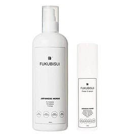 FUKUBISUI Lotion + Power G Serum Set, 16.9 fl oz (500 ml), Beauty Serum, 1.0 fl oz (30 ml), Face & Body Lotion, Plant Extract Formulation, Pump Type, Sensitive Skin, Aging Care, Facial Cleansing, Fermentation Ingredients, Skin Care