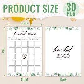 HQLOW Bridal Shower Bingo Bridal Bingo Wedding Shower Games Bridal Shower Games 30 Guests for Engagement Wedding Party, Bridal Games for Showers (Eucalyptus Botanical) -0005