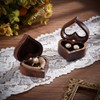 Benecreat 1 Piece Wooden Ring Box, Heart Shape, Walnut, Clear