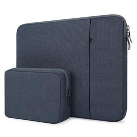 ProElife 13-Inch Laptop Sleeve Case for 2025-2022 MacBook Air 13.6 inch M4 A3240 & 2022 MacBook Pro 13 inch M2 Accessory Traveling Carrying Case Water-Resistant Bag Cover with Small Bag (Navy Blue)