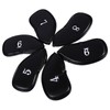 12pcs PU Leather Black Golf Club Head Cover Iron Head