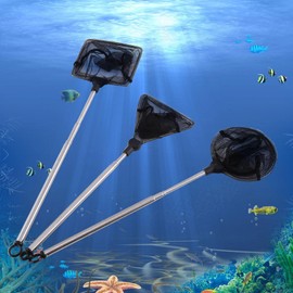 AYNEFY Fishing Net，Adjustable Mini Fishing Landing Net， Resistant Telescopic Fishes Shrimps Landing Net，Stainless Steel Handle Telescopic Net for Outdoors Fishing(Round