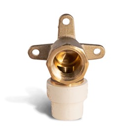 Supply Giant CSDQE034 Female x CPVC Drop Ear Elbow Transition Pipe Fitting Durable Over Molded One-Piece Design 1/2 in. Brass