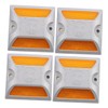 COHEALI 4pcs Reflective Driveway Markers Durable Aluminum Road Reflectors for