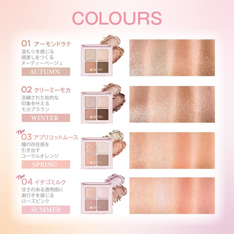 Rich color eye shadow, moist texture, plenty of transparency, gradation