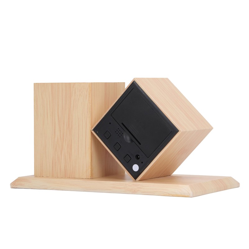 Pen Holder Clock Voice Control HD LED Display USB Battery