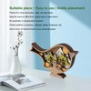 Wooden Bird Statues with Light 3D Hollow Hand Carved Birds