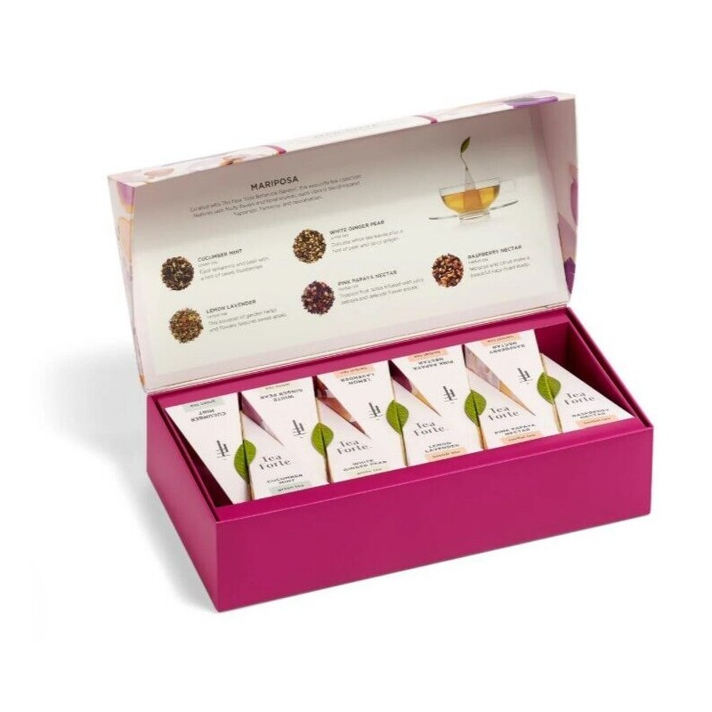 TEA FORTE, "Mariposa" Petite Presentation Box Assortment of 10 Teas