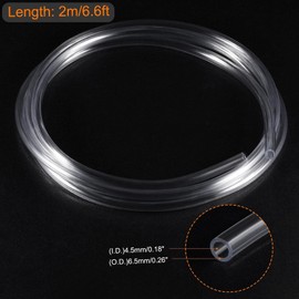 TOP-VIGOR 4.5mm ID 6.5mm OD PVC Clear Vinyl Tubing, 2M Length Food Grade Flexible Water Pipe, Plastic Tube for Transfer Water, Oil, Air, Powders & Fine Granules