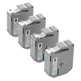 VEVOR Label Maker Tape, 4 Pack, 0.47 in / 12 mm Black on White Label Cartridge Compatible for Various Types of Brother Labelers, Durable & Long-Lasting, Waterproof, Replacement for Letra Tag M-K231