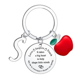 Teacher Initial Alphabet Keychain Gifts Teacher Teachers Day Appreciation Gifts Keychain Thank you Gifts for Teacher (S Keychain Teacher)