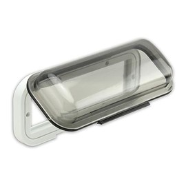 Xscorpion Universal Tinted Marine Radio Housing UTV Water Resistant Waterproof Boat Stereo Flip Protective Cover (White)