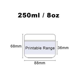 3 x 250ml 8.3oz White Cosmetic Plastic Container, Refillable Empty Cream Bottles, Sample Containers, Lotion Containers