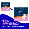 Carefree Maxi Pads for Women, Overnight Pads with Wings, 28ct