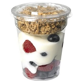 50 Pc. Clear Plastic Parfait Cups with Lids & Inserts- Durable Fruit Cups for Party- 16 Oz. Yogurt Parfait Cups with Lids (No Hole), 4 Oz. Inserts & Mini Spoons- Ideal for Kids, Dips, Snacks